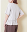 26/-天竺 パウダー加工 裾ギャザー ロゴ Tシャツ