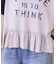 26/-天竺 パウダー加工 裾ギャザー ロゴ Tシャツ