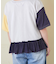 26/-天竺 パウダー加工 裾ギャザー ロゴ Tシャツ