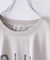 26/-天竺 パウダー加工 裾ギャザー ロゴ Tシャツ