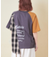 先染め チェック 切替 ラグラン Tシャツ