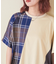 先染め チェック 切替 ラグラン Tシャツ