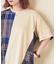 先染め チェック 切替 ラグラン Tシャツ