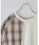 先染め チェック 切替 ラグラン Tシャツ