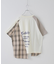 先染め チェック 切替 ラグラン Tシャツ