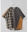 先染め チェック 切替 ラグラン Tシャツ