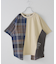 先染め チェック 切替 ラグラン Tシャツ