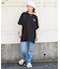 21/-シルケット風天竺 接触冷感 バックプリント ビッグ Tシャツ