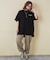 21/-シルケット風天竺 接触冷感 バックプリント ビッグ Tシャツ