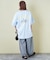 21/-シルケット風天竺 接触冷感 バックプリント ビッグ Tシャツ