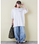 21/-シルケット風天竺 接触冷感 バックプリント ビッグ Tシャツ