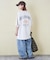 21/-シルケット風天竺 接触冷感 バックプリント ビッグ Tシャツ