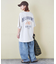21/-シルケット風天竺 接触冷感 バックプリント ビッグ Tシャツ
