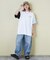 21/-シルケット風天竺 接触冷感 バックプリント ビッグ Tシャツ