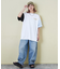 21/-シルケット風天竺 接触冷感 バックプリント ビッグ Tシャツ