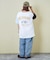 21/-シルケット風天竺 接触冷感 バックプリント ビッグ Tシャツ