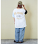 21/-シルケット風天竺 接触冷感 バックプリント ビッグ Tシャツ