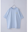 21/-シルケット風天竺 接触冷感 バックプリント ビッグ Tシャツ