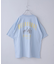 21/-シルケット風天竺 接触冷感 バックプリント ビッグ Tシャツ
