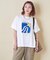 32/-OE天竺 グラフィック プリント スクエア Tシャツ