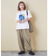 32/-OE天竺 グラフィック プリント スクエア Tシャツ