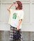 32/-OE天竺 グラフィック プリント スクエア Tシャツ