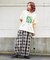 32/-OE天竺 グラフィック プリント スクエア Tシャツ