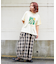32/-OE天竺 グラフィック プリント スクエア Tシャツ