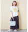 32/-OE天竺 グラフィック プリント スクエア Tシャツ