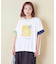 32/-OE天竺 グラフィック プリント スクエア Tシャツ