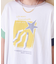 32/-OE天竺 グラフィック プリント スクエア Tシャツ