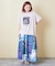 32/-OE天竺 グラフィック プリント スクエア Tシャツ