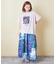 32/-OE天竺 グラフィック プリント スクエア Tシャツ