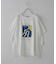 32/-OE天竺 グラフィック プリント スクエア Tシャツ