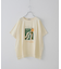 32/-OE天竺 グラフィック プリント スクエア Tシャツ
