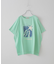 32/-OE天竺 グラフィック プリント スクエア Tシャツ