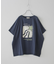 32/-OE天竺 グラフィック プリント スクエア Tシャツ
