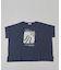32/-OE天竺 グラフィック プリント スクエア Tシャツ