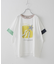 32/-OE天竺 グラフィック プリント スクエア Tシャツ