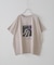 32/-OE天竺 グラフィック プリント スクエア Tシャツ