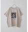 32/-OE天竺 グラフィック プリント スクエア Tシャツ