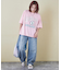 32/-ピーチ起毛 天竺 オゾン加工 ロゴプリント ラグラン Tシャツ