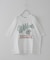 32/-ピーチ起毛 天竺 オゾン加工 ロゴプリント ラグラン Tシャツ