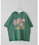 32/-ピーチ起毛 天竺 オゾン加工 ロゴプリント ラグラン Tシャツ