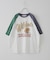 32/-ピーチ起毛 天竺 オゾン加工 ロゴプリント ラグラン Tシャツ
