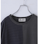 21/-天竺 無地 × ボーダー ミックス 切替 Tシャツ
