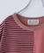 21/-天竺 無地 × ボーダー ミックス 切替 Tシャツ