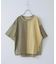 21/-天竺 無地 × ボーダー ミックス 切替 Tシャツ