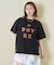 26/-天竺 パウダー加工 裾レイヤード ロゴ Tシャツ
