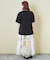 26/-天竺 パウダー加工 裾レイヤード ロゴ Tシャツ